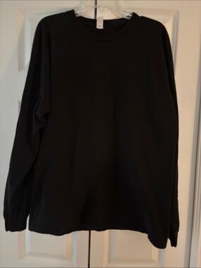 Tultex Black Long Sleeve Crew Neck Tee